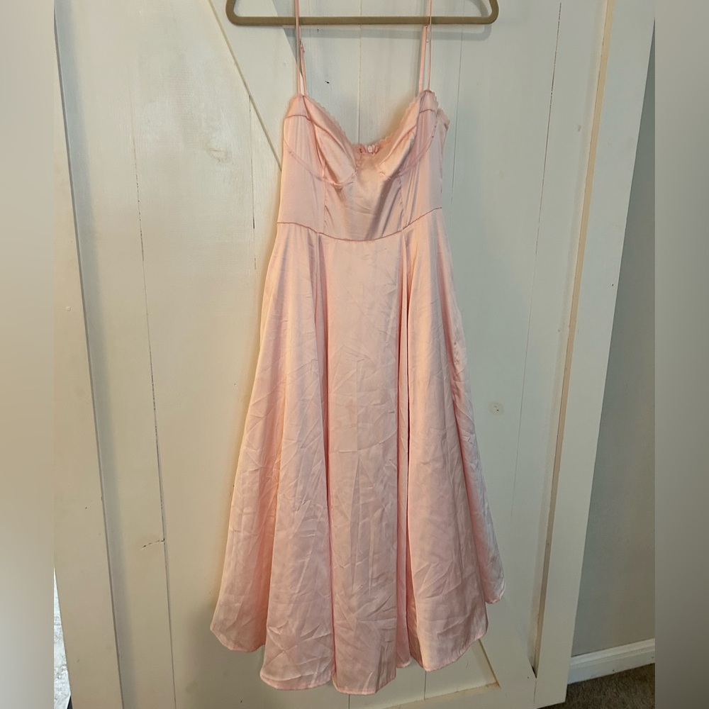Stylish Light Pink Spaghetti Strap Dress